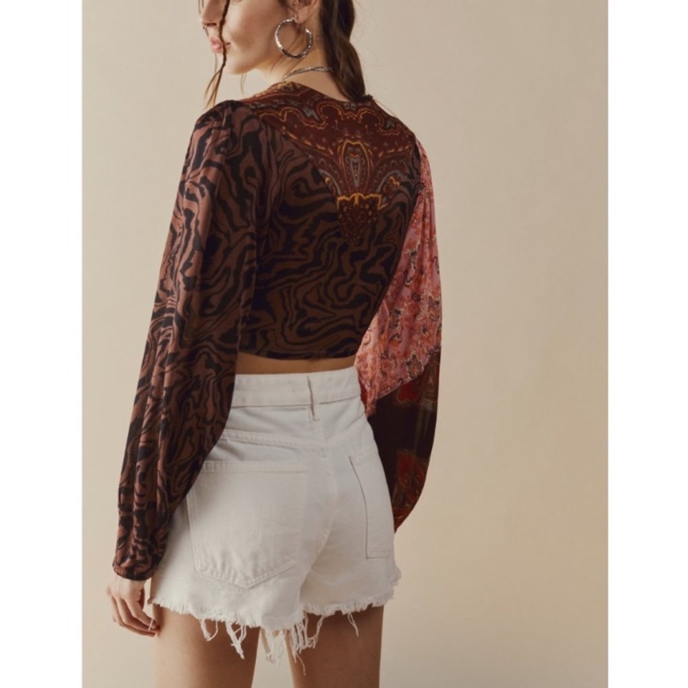 FREE PEOPLE HAILEY TOP TIE CROP TOP ORIGINAL COMBO BOHO FP CROP TOP - Picture 6 of 16